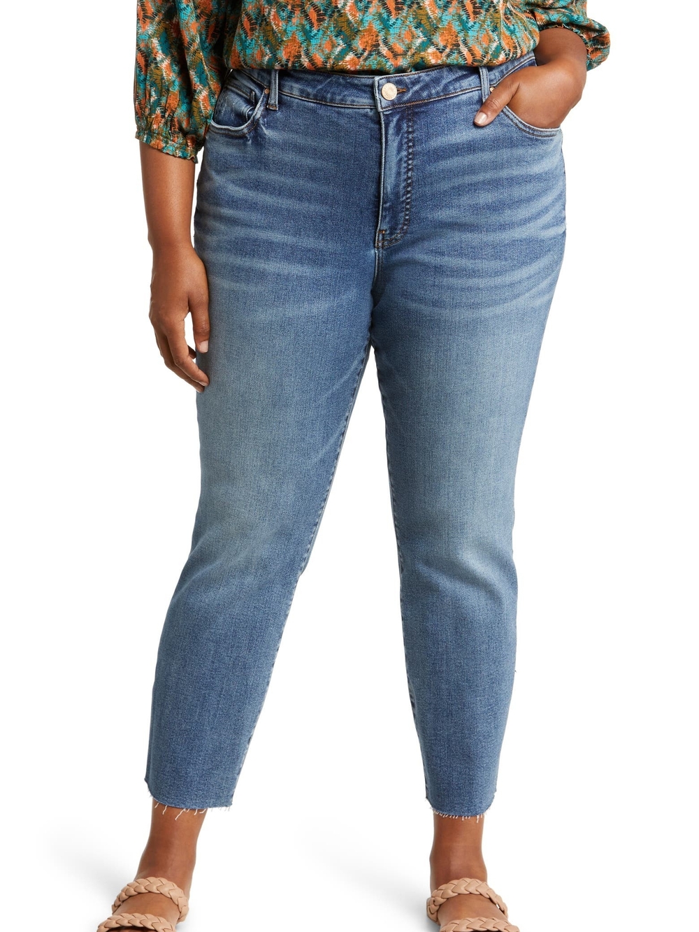 KUT from the Kloth Reese Fab Ab Raw Hem High Waist Ankle Slim Jeans
